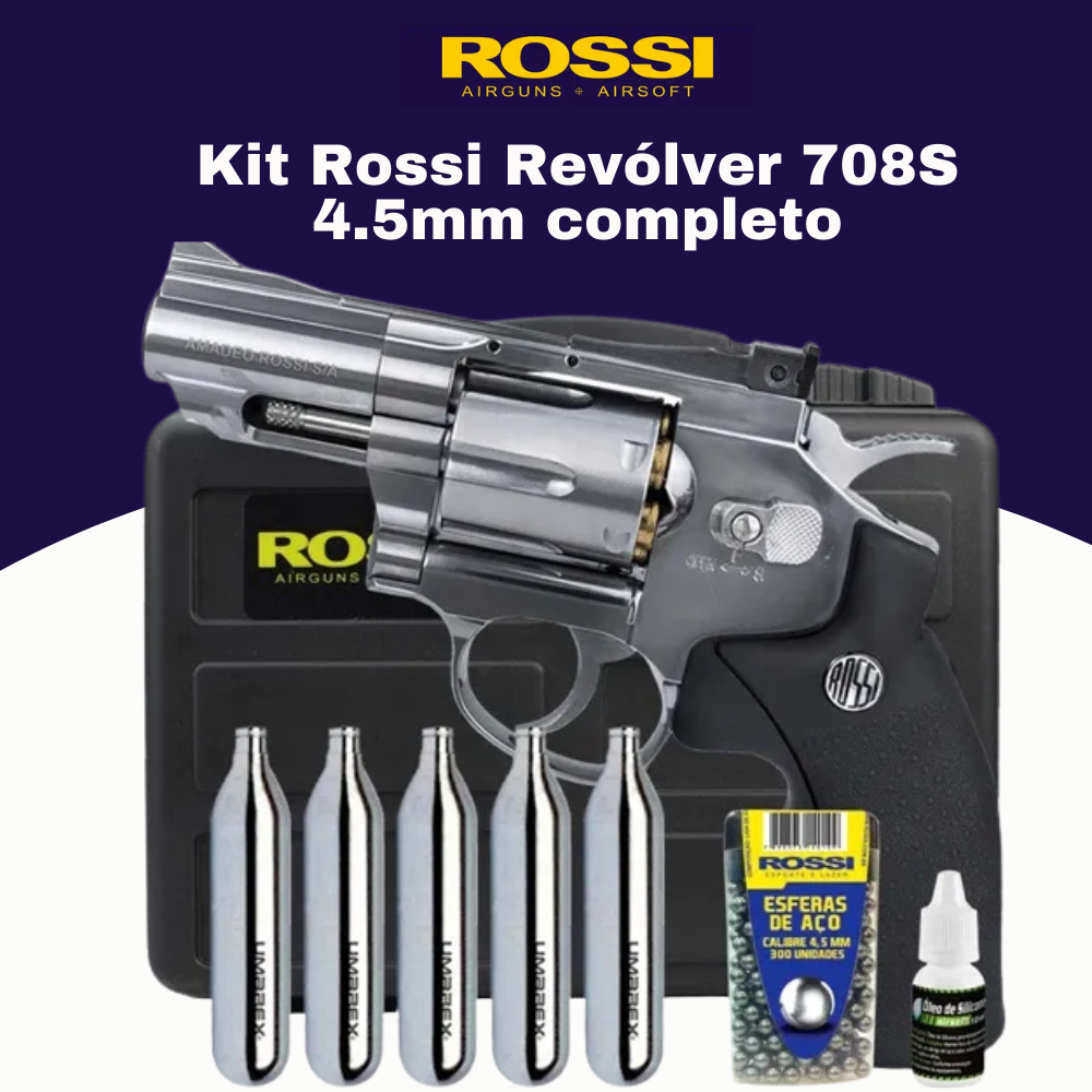Kit Rossi Revólver 708s com acessórios
